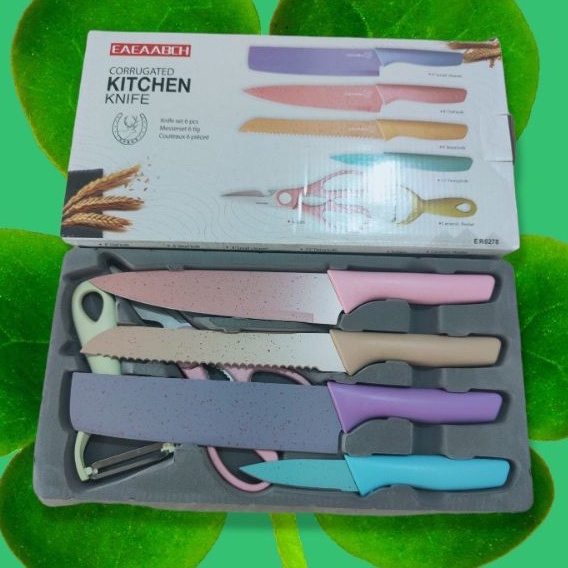 [JERAMI] PISAU SET GANDUM JERAMI 6 IN 1 KITCHEN KNIFE / PISAU SULTAN JERAMI