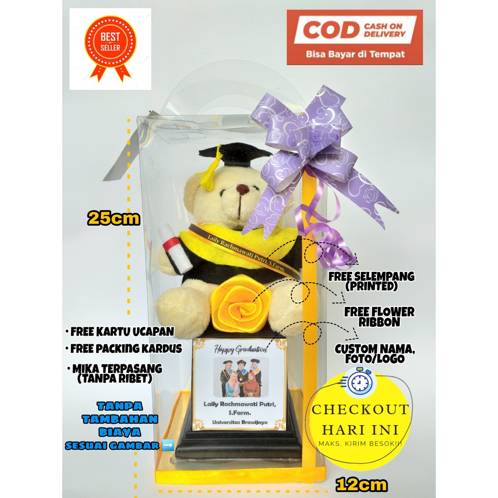 PIALA BONEKA PREMIUM MIKA / BONEKA WISUDA MIKA [kejubirudotcom]