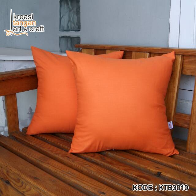 SARUNG BANTAL SOFA POLOS 30x50, 40x40, 45x45, 50x50, 60x60, 70x70 Orange KTB3010