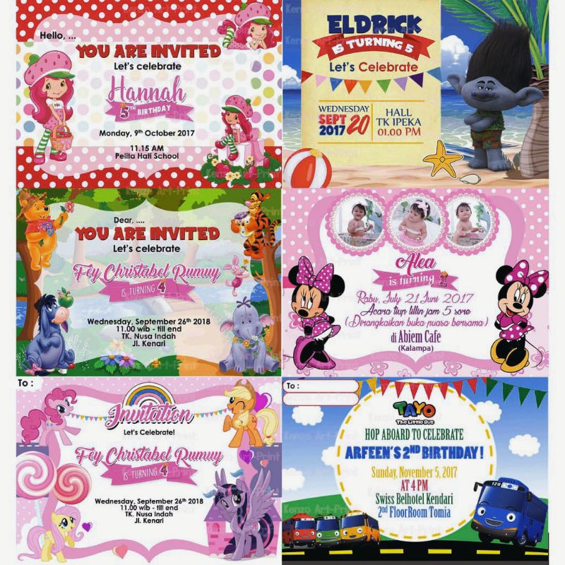 Undangan Custom Ultah Anak