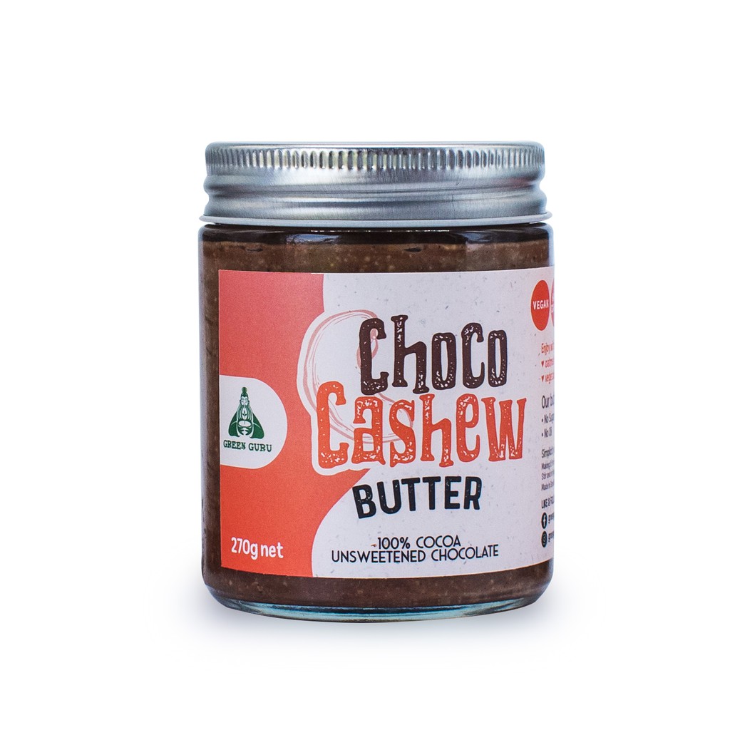 

Raw Choco Cashew Butter 270Gr (Unsweetened, Gluten Free, Vegan, Keto)