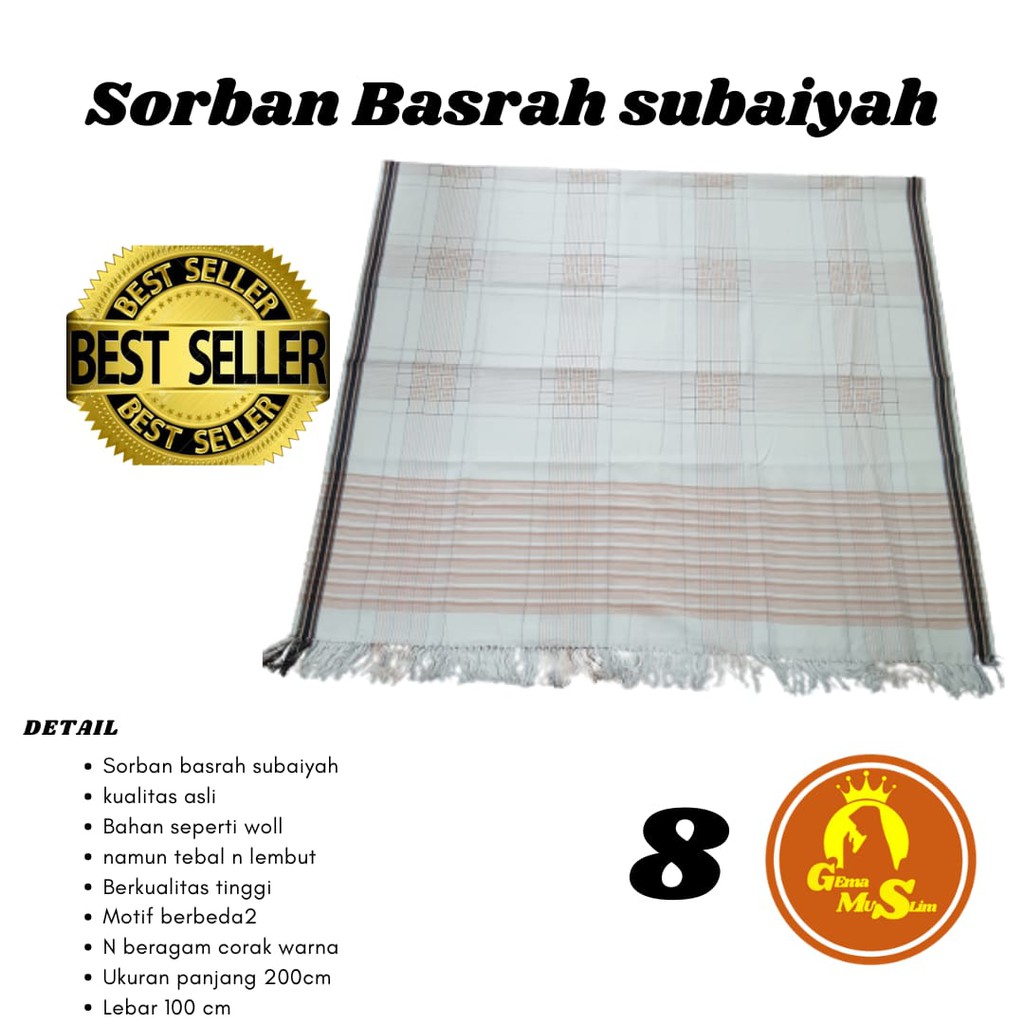 Sorban Basrah  Terbaru Warna Dan Motif Random