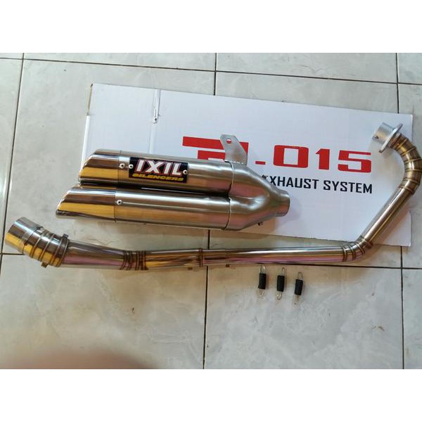 Knalpot IXIL Double Muffler Titan Full Set CBR 150 - CB 150 - Tiger - New Mega Pro - Verza DLL
