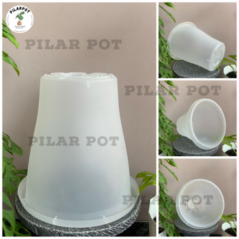 pot bunga tanaman tinggi tower 30cm - NKT TOWER 30 BENING TRANSPARAN