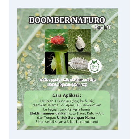 BOOMBER NATURO Whitefly DT DR Pembasmi Kutu Kebul Bemisia Tabaci Kutu Putih Pestisida Nabati Insectisida Organik Natural Herb BOMBER NATURO pembasmi kutu putih kebul loncat Tungau Kepinding Tanah