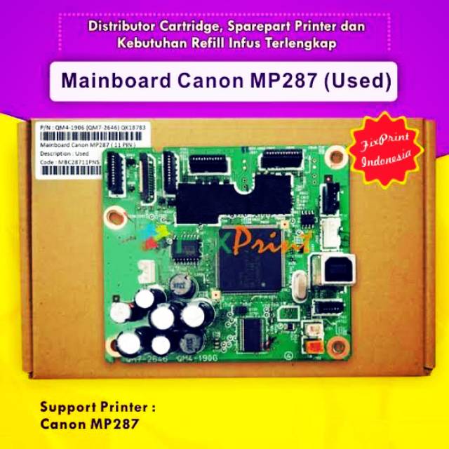 Mainboard Printer Canon Mp287 Logic Board Printer Canon Mp287 Motherboard Mp287 11 Pin