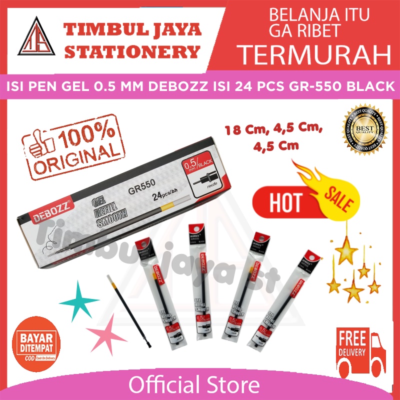 

TJS Debozz 24 pcs Isi pen gel Tizo 0.5 mm Refill pulpen gel Tizo GR-550