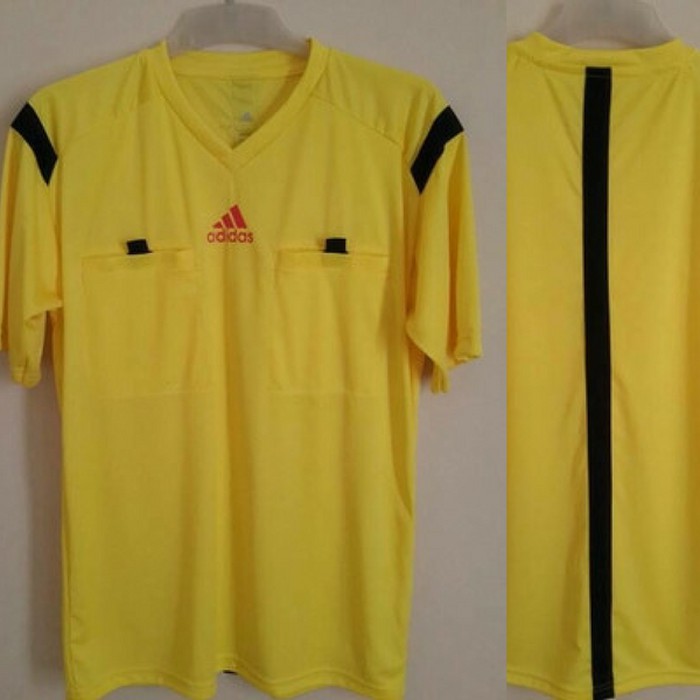 Baju Wasit Sepakbola Adidas KUNING / Kaos Rferee Futsal Adidas Termurah / Perlengkapan Wasit