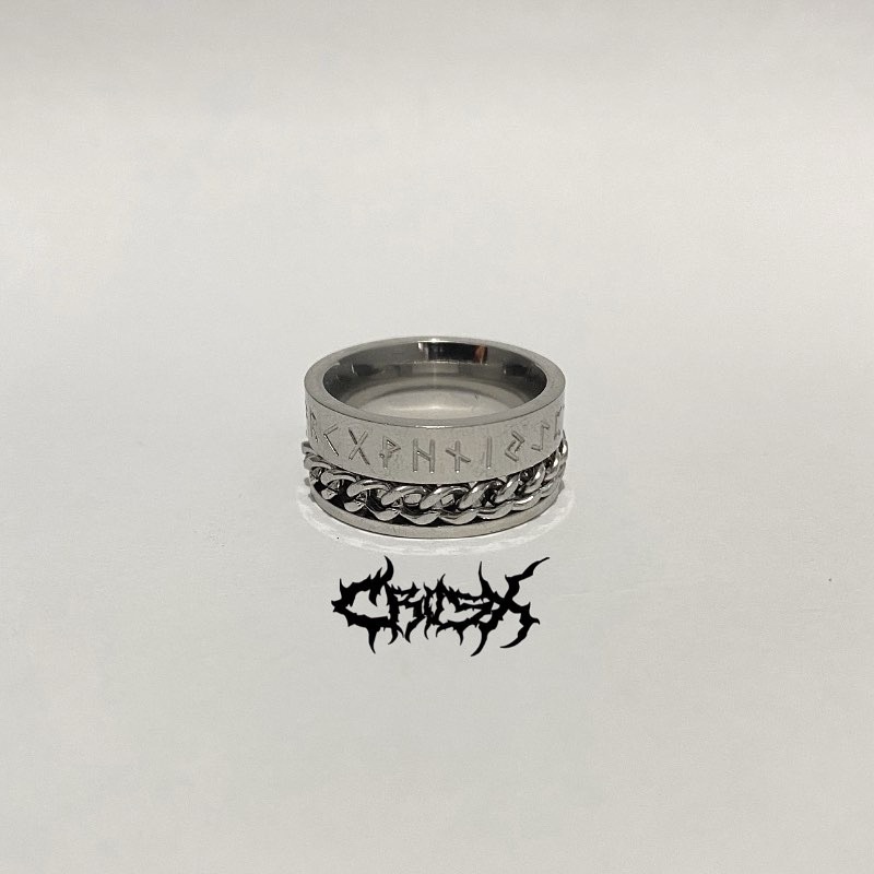 RUNE CHAIN RING / VIKING CHAIN RING / ROMAN CHAIN RING / CINCIN RANTAI ROMAN ROMAWI / SPINNER CHAIN RING SPINNING CHAIN RING CINCIN BERPUTAR ROTATABLE RING CINCIN COUPLE RING CINCIN AESTHETIC RING CINCIN TITANIUM CINCIN STAINLESS CINCIN PRIA CINCIN WANITA