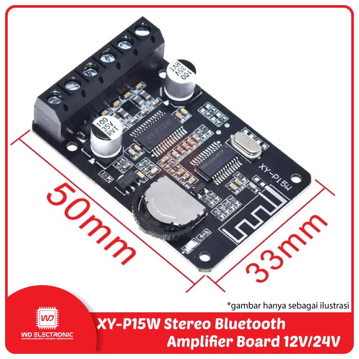 XY-P15W Amplifier Bluetooth 5.0 Stereo 12V 24V module