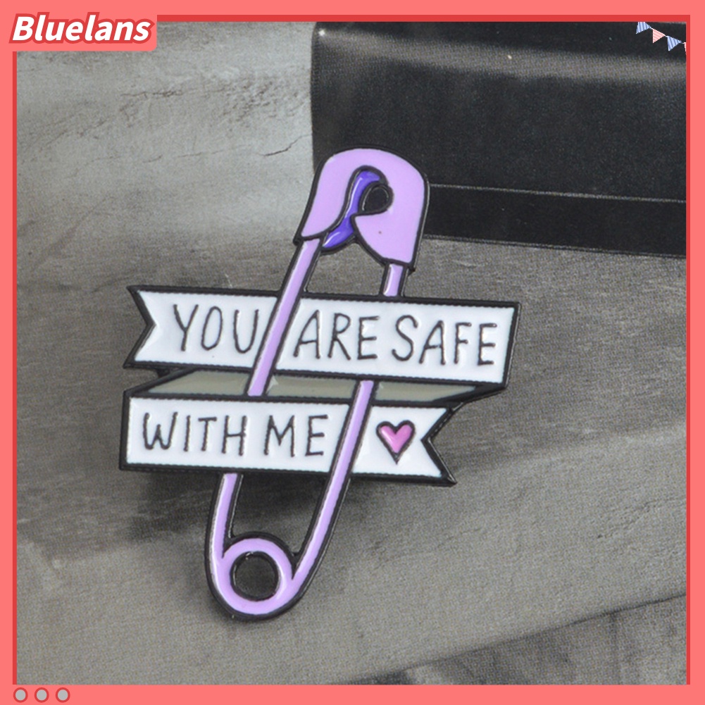 Bluelans Fashion Letters YOU ARE SAFE WITH ME Alloy Enamel Brooch Pin Badge Clip Gift