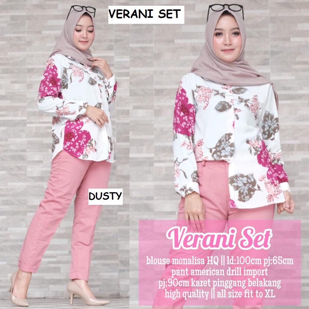  1 KG 3 SET SETELAN BAGGY  PANTS  DAN  KEMEJA  MONALISA  