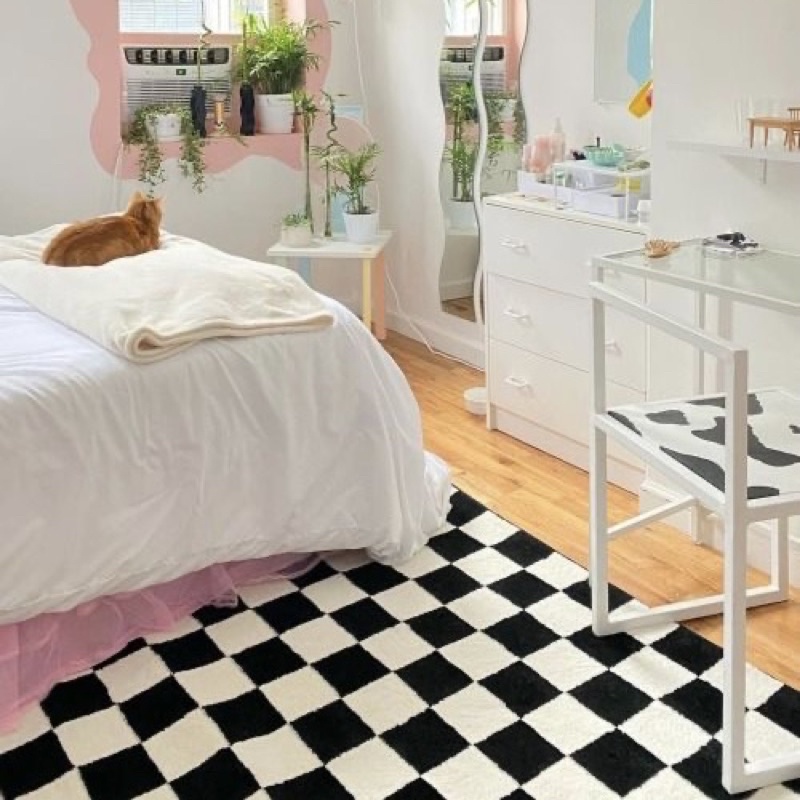 PO) checkered rug - karpet motif kotak