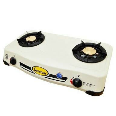 Kompor Gas Quantum 2 Tungku QGC-201 DMP-C (Putih) Sumbu Burner Asli Kuningan