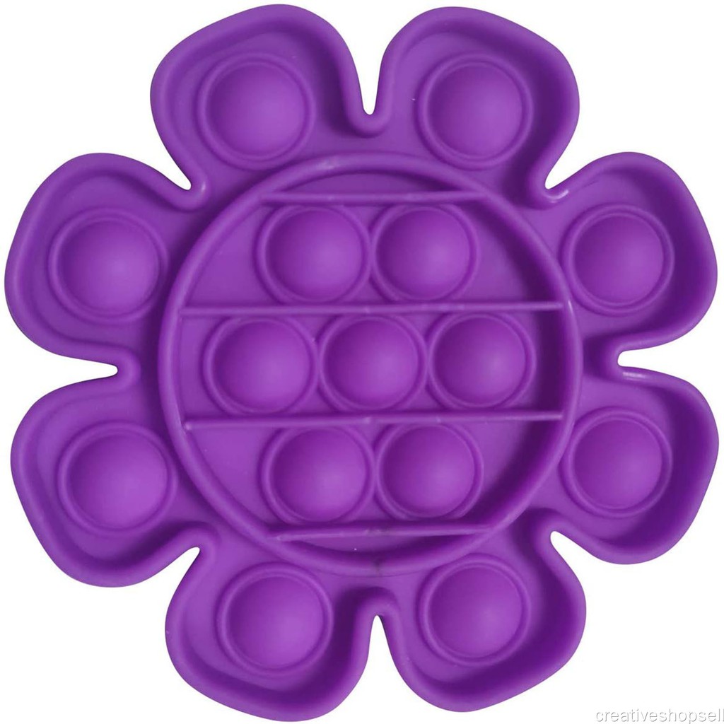 Tik Tok Tiktok Toy Push pop Pop It Fidget Toy Bubble Rainbow Series-FLOWER UNGU