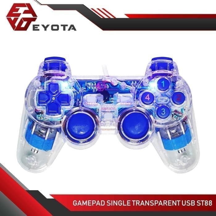 Gamepad Eyota single wired usb 2.0 transparent vibration st88 st-88 for pc laptop ps3 - Joystick con