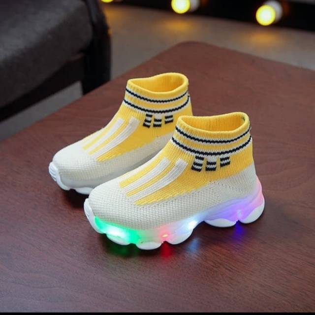 Sepatu Boots Led Anak Import sz 26-30 Model Rajut Balenciaga