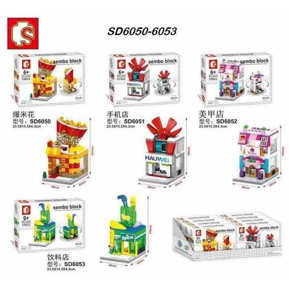 

SALE 40% Sembo Block 4 in 1 SD 6050 SD6051 Huawei SD6052 SD 6053 Sprite BERMUTU