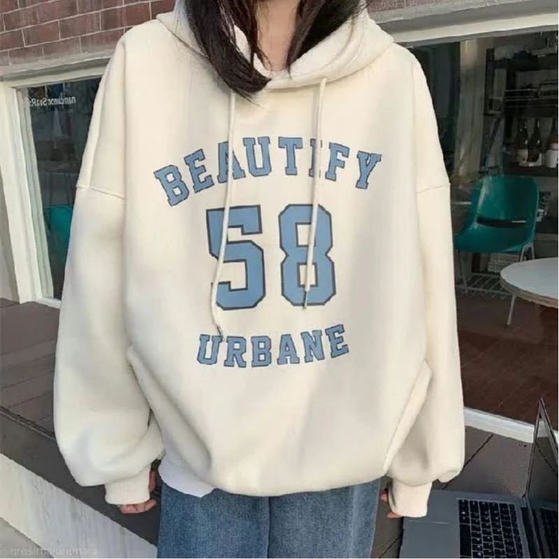 4539 Sweater Hoodie Pria Wanita Oversize | Beautify Urbane 58 Hoodie | Korean Style Kekinian