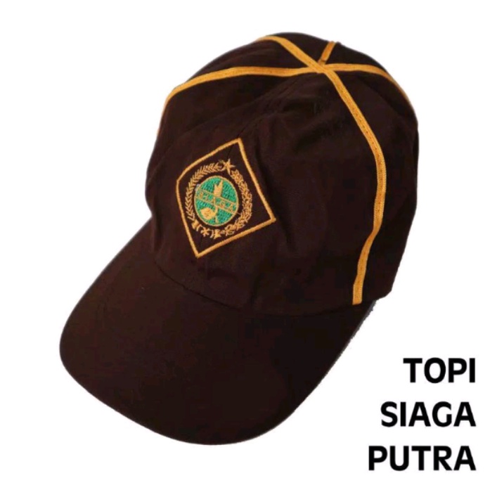 topi pramuka siaga anak laki laki dan perempuan coklat