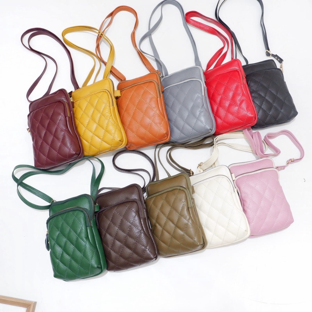 Tas Selempang Hp Kulit Sapi Asli/Dompet Hp Selempang