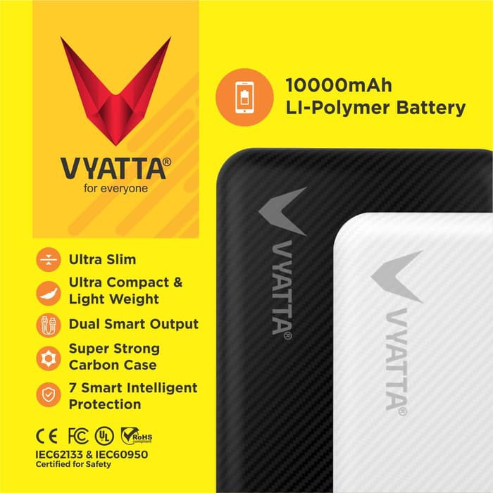 ULTRA SLIM POWERBANK VYATTA VLP-100 - 12 BULAN GARANSI TANPA BATAS - Putih