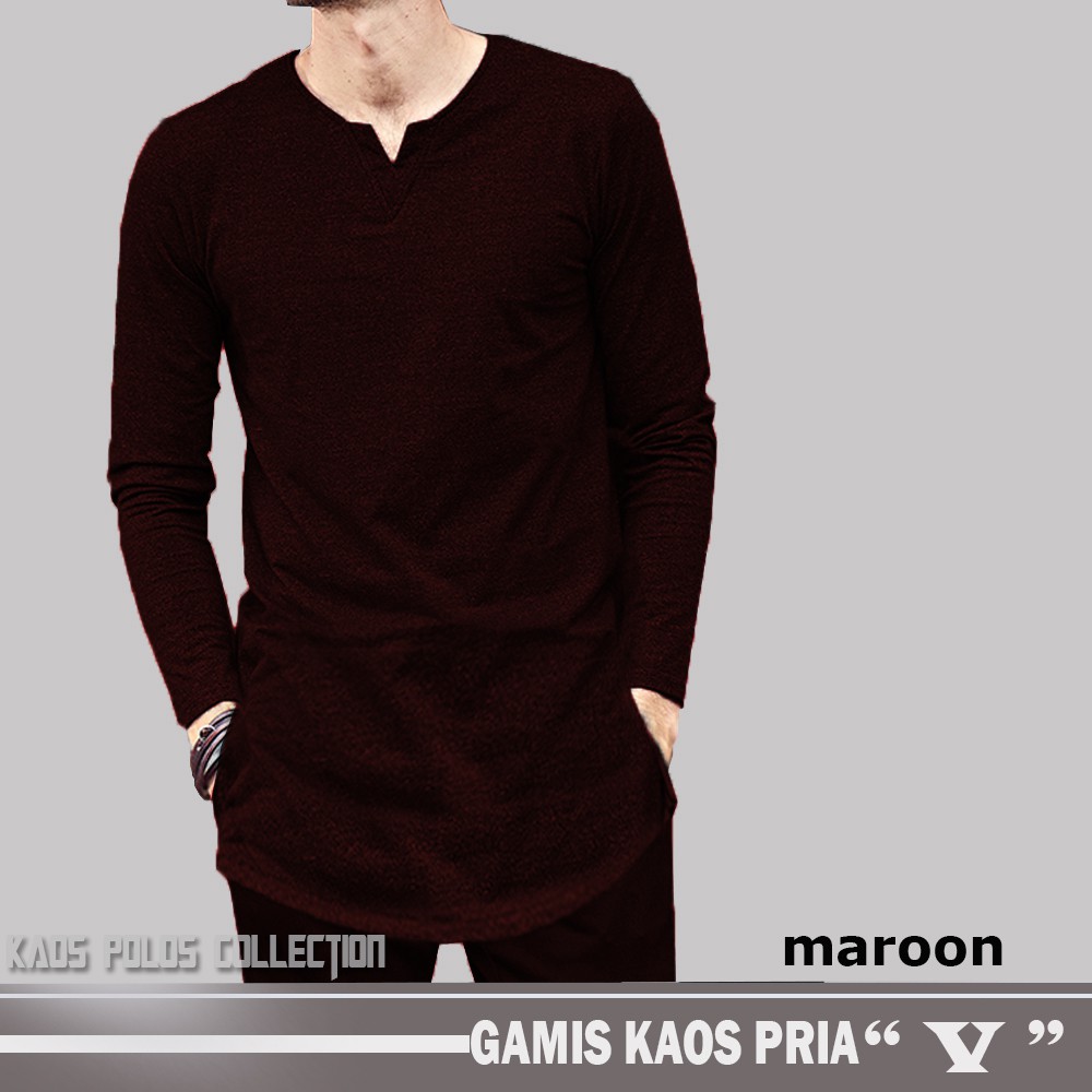 gamis kaos pria | gamis lengan panjang
