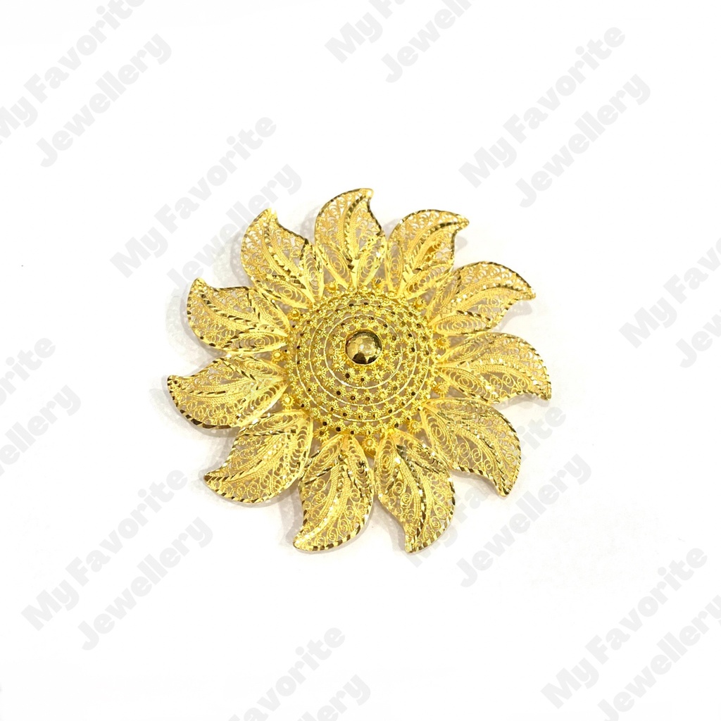 Bros dan Liontin Matahari Krawang Emas Asli Kadar 700