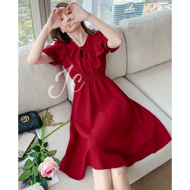 JC- Midi Dress Ziva / Dress Wanita Premium murah / Dress Korea Wanita Terbaru