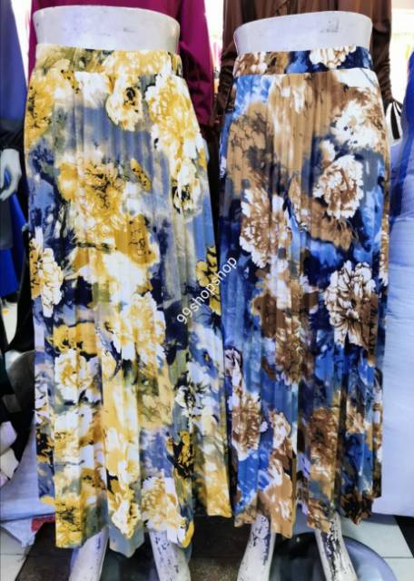 Rok payung prisket lebar flowerA5/maxmara/zara/import/bangkok-3