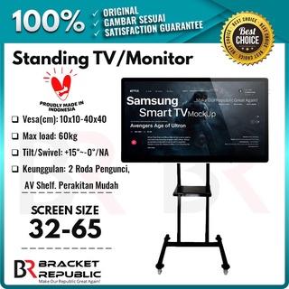 Bracket TV Standing 65 60 55 50 49 43 32 Inch Braket Breket Stand TV Roda Dorong
