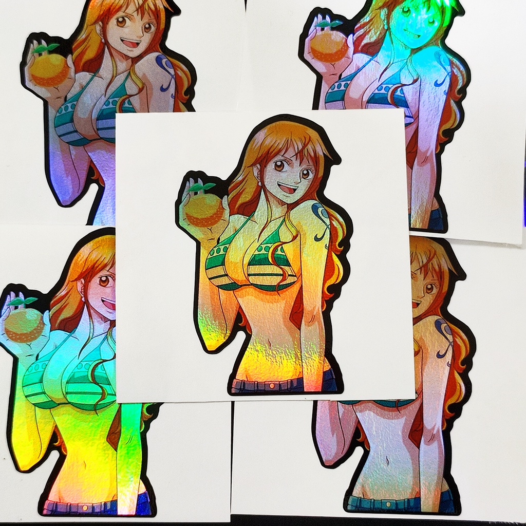 STICKER STIKER HOLOGRAM ANIME - ONE PIECE NAMI  - STIKER ANIME HOLOGRAM