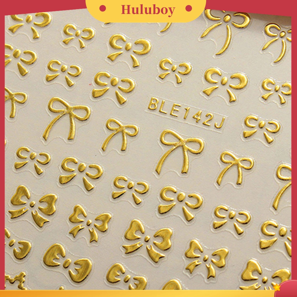 Huluboy Huluboy♡ Stiker Kuku Motif Hati Dan Pita Untuk Dekorasi Manicure