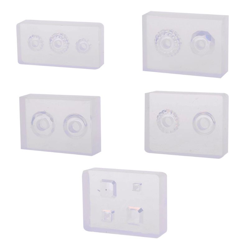 Siy 5pcs / Set Cetakan Resin Epoxy Bentuk Kubus Dengan Lubang Untuk Membuat Perhiasan Handmade Diy
