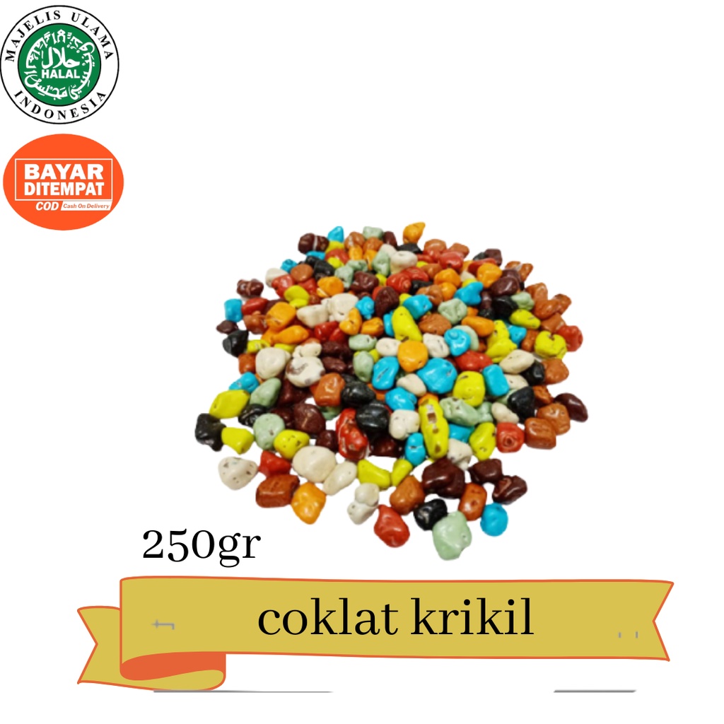 

Coklat Krikil 250gr Pelangi | Coklat Arab | Coklat Toping | Coklat Batu Krikil Mesir / Coklat Turkey