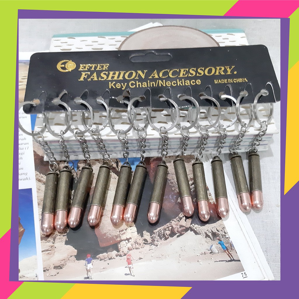 730 [Grosir] 12 pcs gantungan kunci peluru - Key chain peluru - 730