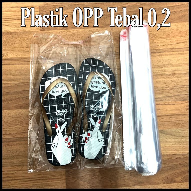 Kantong Plastik OPP Seal Lem Perekat Kemasan Baju Kaos Celana Sandal 0,2mc 24 x 30 cm ( 100pcs )