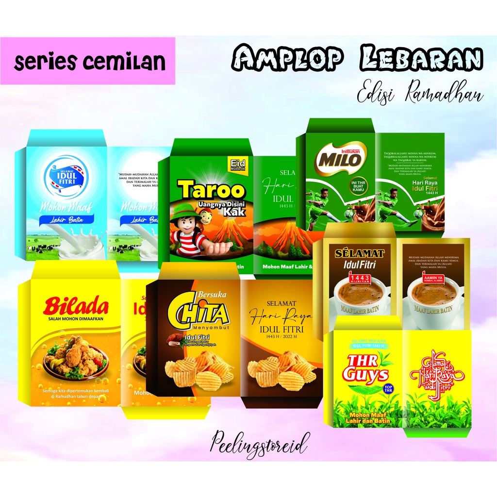

10 PCS AMPLOP LEBARAN VIRAL SNACK READY STOCK BAHAN WATERPROOF
