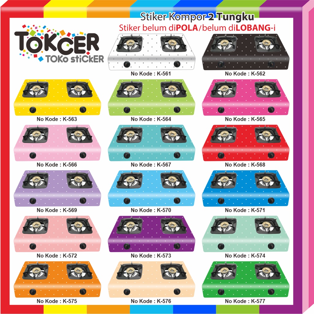 STIKER Kompor 2 Tungku Motif POLKADOT