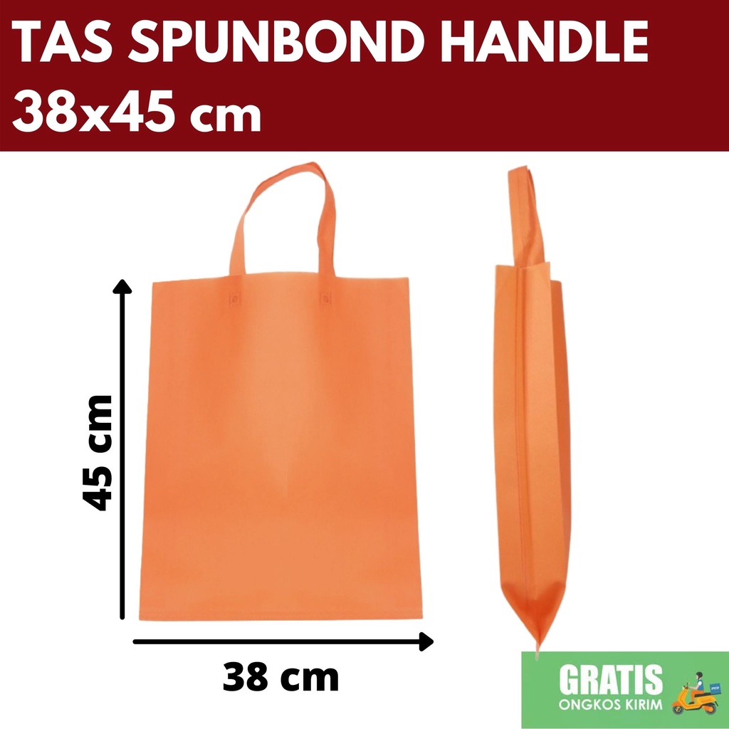 

GOODIEBAG 38x45 cm ORANGE TAS SPUNBOND Tas Belanja/ Tas Ultah/ Tas Promosi/ Tas Reuni/ Tas Spunbond Sablon/ Tas Spunbond Custom/ Tas Goodiebag Sablon/ Tas Goodiebag Custom/ Tas Ramah Lingkungan/ Tas Press/ Tas Perusahaan/ Tas Partai Besar
