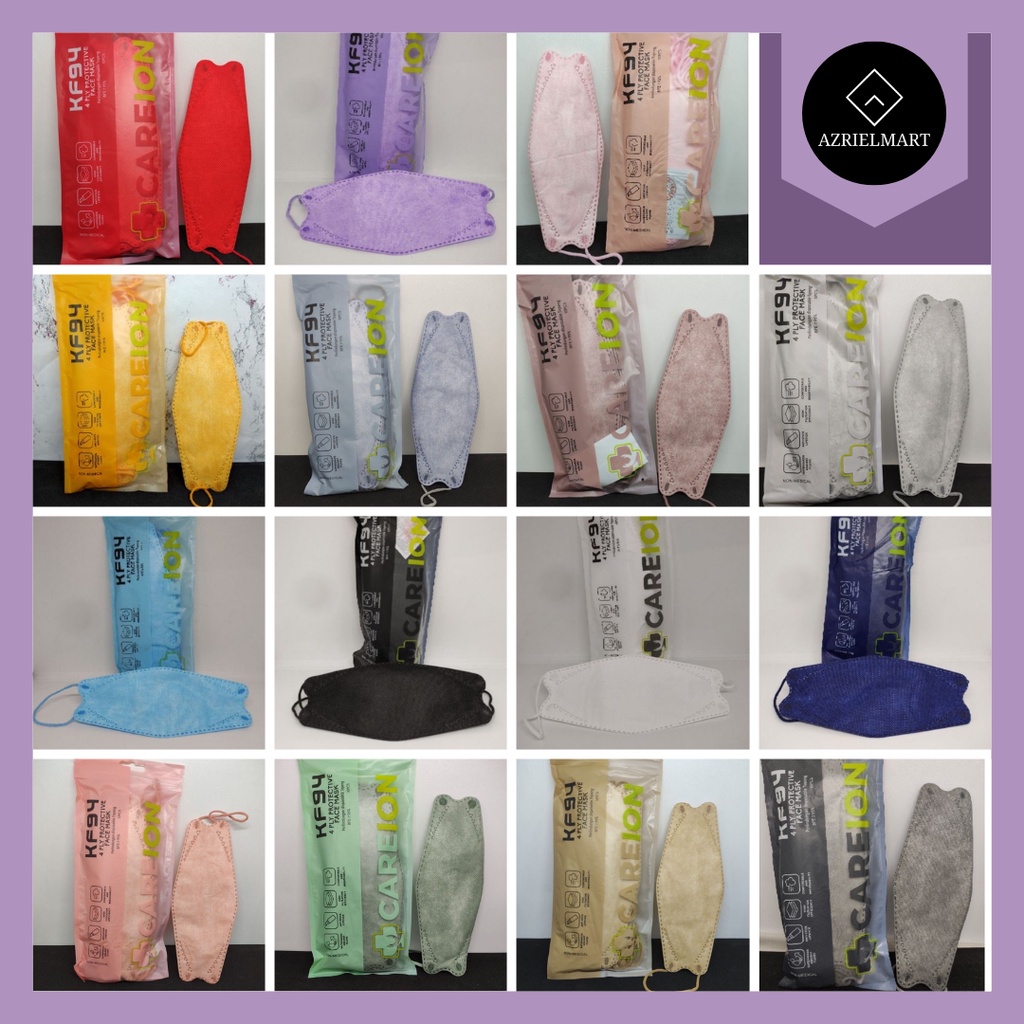 Masker KN94 Careion KF94 Masker KNF94 Masker KF94 Mix Warna Warni Careion 4ply 10pcs