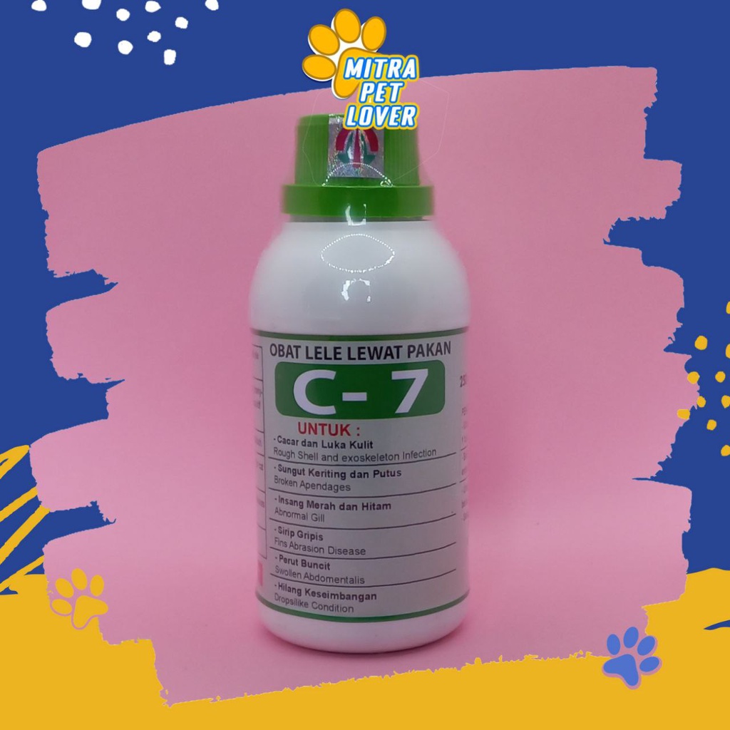 OBAT IKAN LELE - C7 250 ML ORIGINAL - SAKIT CACAR LUKA KULIT INSANG MERAH SIRIP GRIPIS - ANRI STRES STRESS - MENGURANGI KEMATIAN PET ANIMAL HEALTHCARE AND VETERINARY TAMASINDO PERAWATAN KESEHATAN DAN VITAMIN TERNAK HEWAN BINATANG PELIHARAAN MITRAPETLOVER