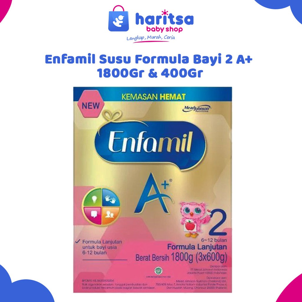 Enfamil Susu Formula Bayi 2 A+ 1800GR &amp; 400GR