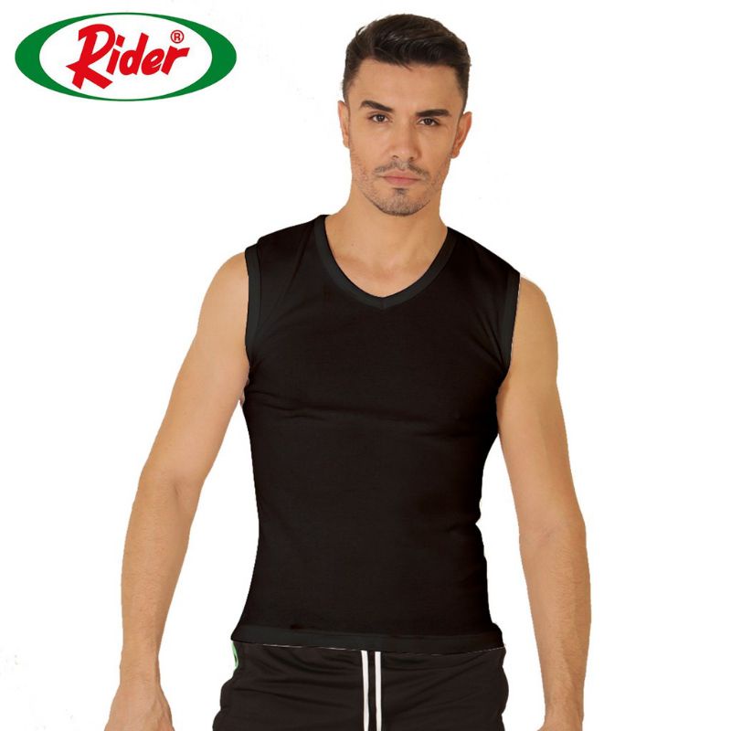 Kaos Tank Top V-Neck Pria Rider R226BW (Hitam)