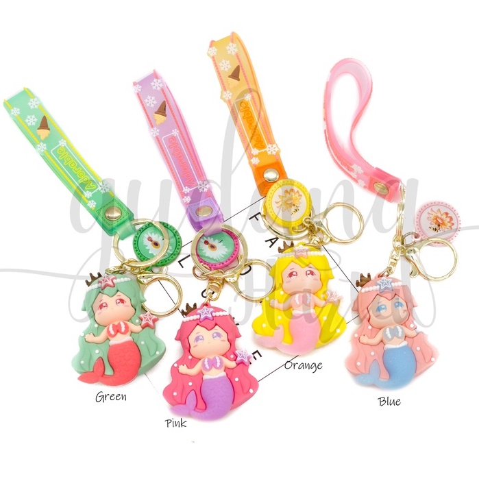 GEMEZZ Gantungan Kunci Mermaid Pastel Keychain Motif Duyung Lucu GG 302261