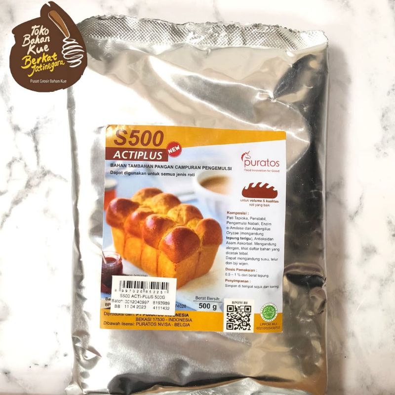 PURATOS S500 ACTI PLUS BREAD IMPROVER KEMASAN 500 GR / PELEMBUT ROTI