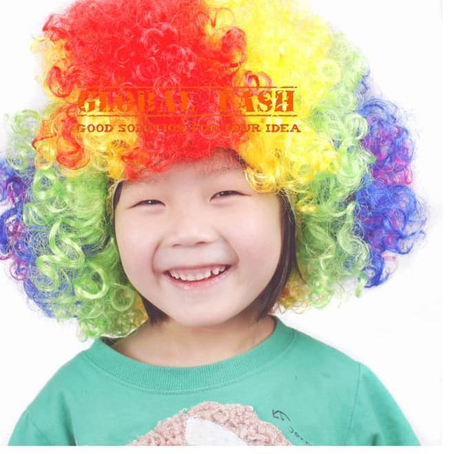 Special Wig rainbow / wig kribo/ Wig Badut / Wig Cosplay/ Rambut Palsu full wig/ rambut badud/ rambut badut