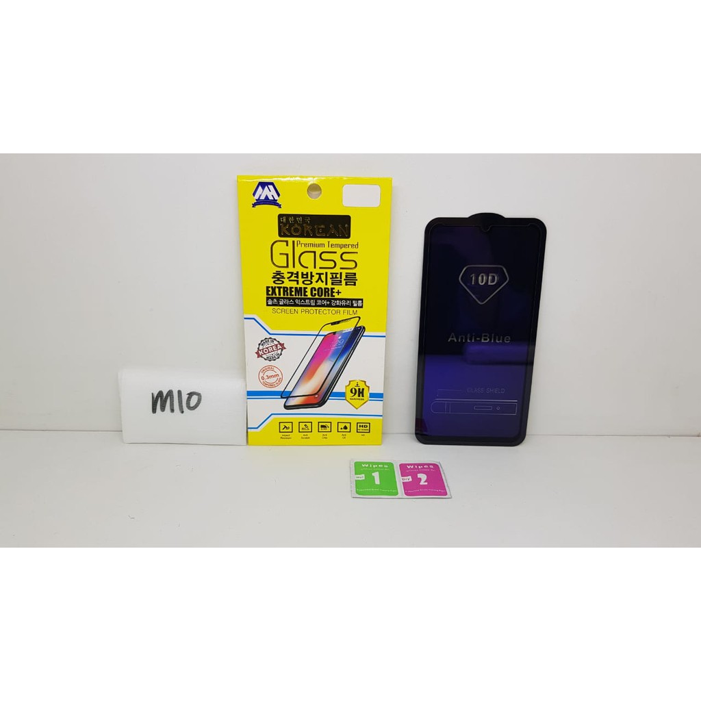 KOREAN Anti Blue Ray 10D Tempered Glass Samsung M10 M105F 6.22 inchi FULL SCREEN FULL GLUE Eye Prote