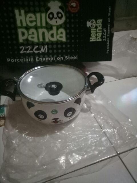 Panci Maspion Hello Panda Enamel Ukuran 18 22 24 Cm Kode Ls Qj Rw