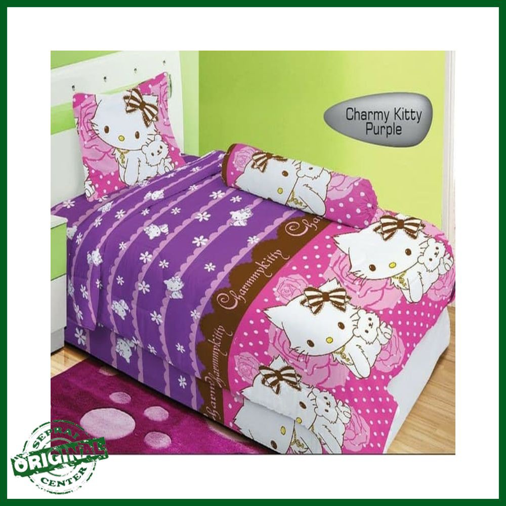 SEPREI LADY ROSE / SPREI LADY ROSE CHARMMY KITTY PURPLE SINGLE 90 SEPRAI HK KUCING PERSIA